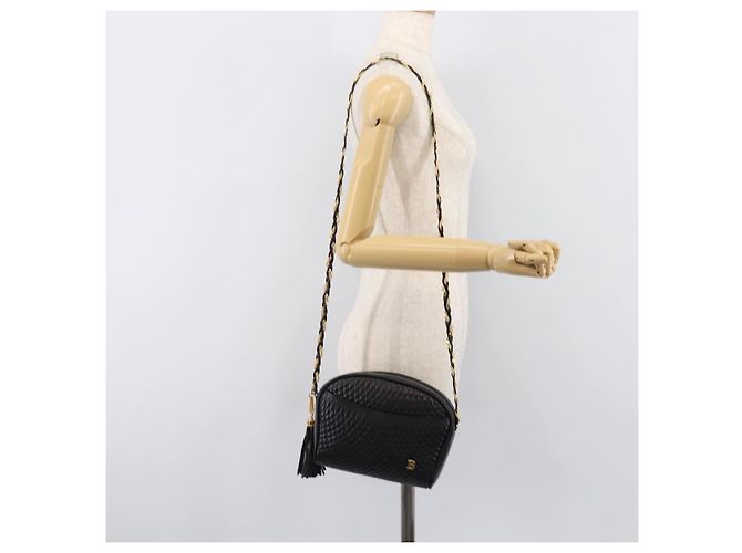 Bolsa de Ombro com Corrente BALLY em Couro Preto e Dourado Auth BA15568A - vista 24