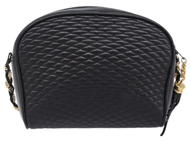 Bolsa de Ombro com Corrente BALLY em Couro Preto e Dourado Auth BA15568A - vista 3