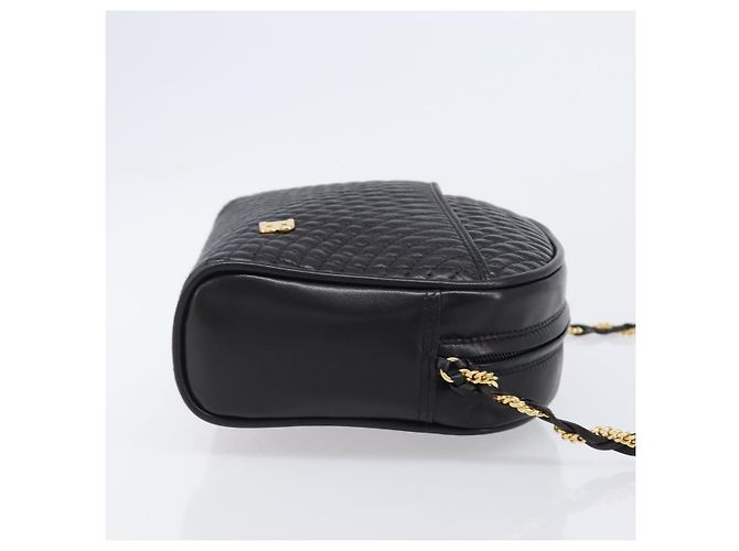 Bolsa de Ombro com Corrente BALLY em Couro Preto e Dourado Auth BA15568A - vista 4