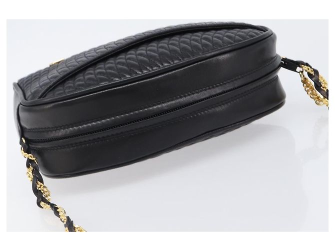 Bolsa de Ombro com Corrente BALLY em Couro Preto e Dourado Auth BA15568A - vista 6