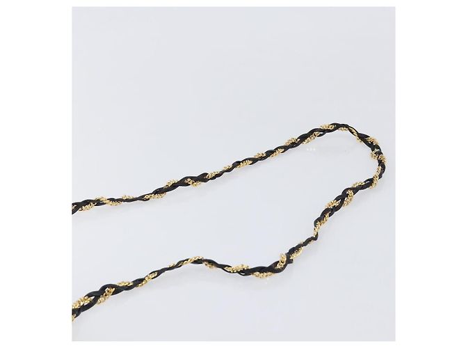 Bolsa de Ombro com Corrente BALLY em Couro Preto e Dourado Auth BA15568A - vista 8