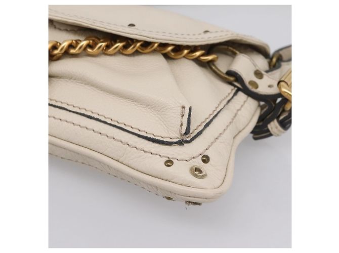Chloé Borsa a tracolla Chloe Paddington in pelle Outlet White Gold Tone Auth BA15569V Bianco - vista 10
