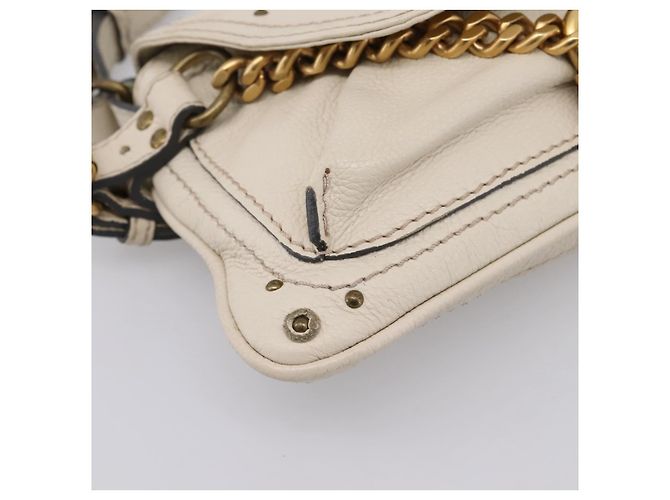 Chloé Borsa a tracolla Chloe Paddington in pelle Outlet White Gold Tone Auth BA15569V Bianco - vista 11