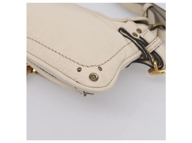 Chloé Borsa a tracolla Chloe Paddington in pelle Outlet White Gold Tone Auth BA15569V Bianco - vista 12