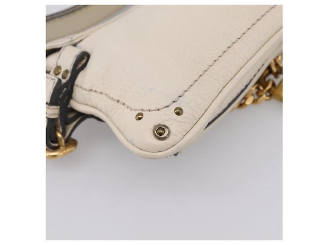 Chloé Borsa a tracolla Chloe Paddington in pelle Outlet White Gold Tone Auth BA15569V Bianco - vista 13