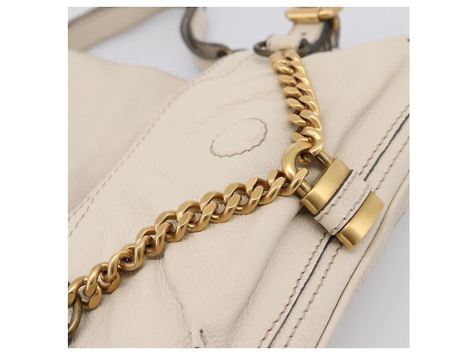 Chloé Borsa a tracolla Chloe Paddington in pelle Outlet White Gold Tone Auth BA15569V Bianco - vista 15