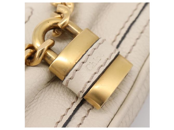Chloé Borsa a tracolla Chloe Paddington in pelle Outlet White Gold Tone Auth BA15569V Bianco - vista 16