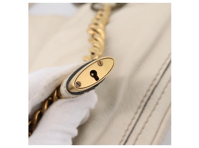 Chloé Borsa a tracolla Chloe Paddington in pelle Outlet White Gold Tone Auth BA15569V Bianco - vista 17
