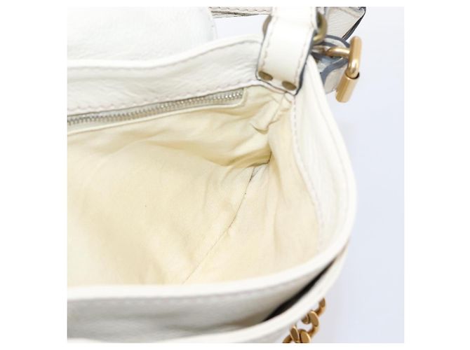 Chloé Borsa a tracolla Chloe Paddington in pelle Outlet White Gold Tone Auth BA15569V Bianco - vista 21