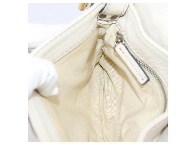 Chloé Borsa a tracolla Chloe Paddington in pelle Outlet White Gold Tone Auth BA15569V Bianco - vista 22