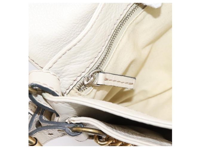 Chloé Borsa a tracolla Chloe Paddington in pelle Outlet White Gold Tone Auth BA15569V Bianco - vista 23