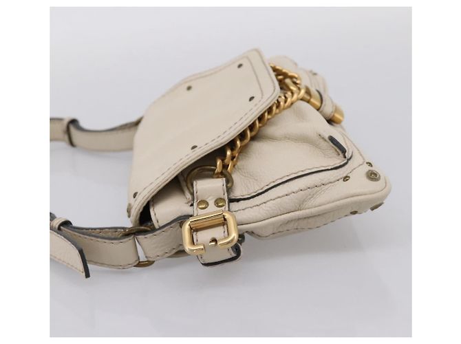 Chloé Borsa a tracolla Chloe Paddington in pelle Outlet White Gold Tone Auth BA15569V Bianco - vista 4