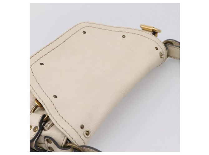 Chloé Borsa a tracolla Chloe Paddington in pelle Outlet White Gold Tone Auth BA15569V Bianco - vista 6