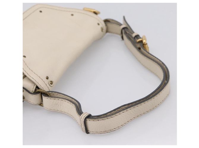 Chloé Borsa a tracolla Chloe Paddington in pelle Outlet White Gold Tone Auth BA15569V Bianco - vista 7