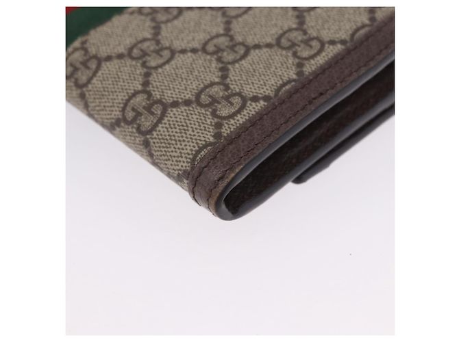 Cartera larga GUCCI GG Supreme PVC Beige Gold Auth 203095M Dorado - vista 11