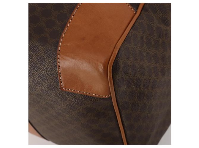 Céline CELINE Macadam Canvas Boston Bag PVC Leather Brown Gold Auth 203442V Braun Golden - Ansicht 10