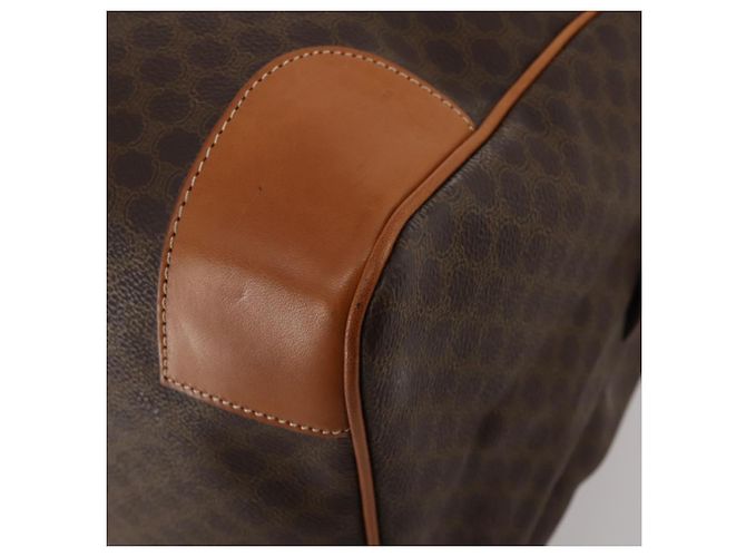 Céline CELINE Macadam Canvas Boston Bag PVC Leather Brown Gold Auth 203442V Braun Golden - Ansicht 12