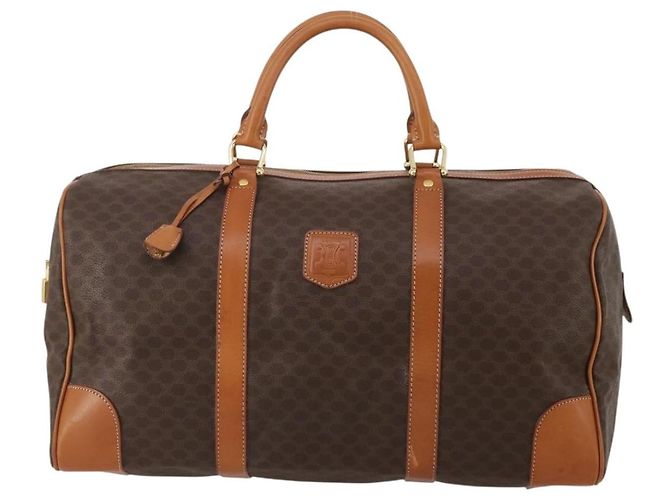 Céline CELINE Macadam Canvas Boston Bag PVC Leather Brown Gold Auth 203442V Braun Golden - Ansicht 2