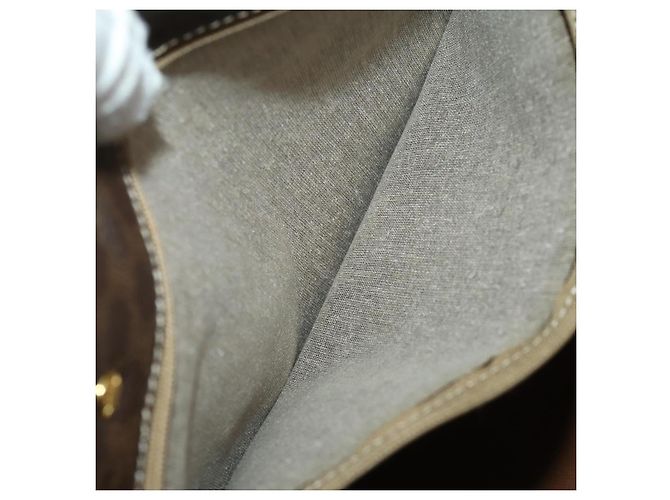 Céline CELINE Macadam Canvas Boston Bag PVC Leather Brown Gold Auth 203442V Braun Golden - Ansicht 23