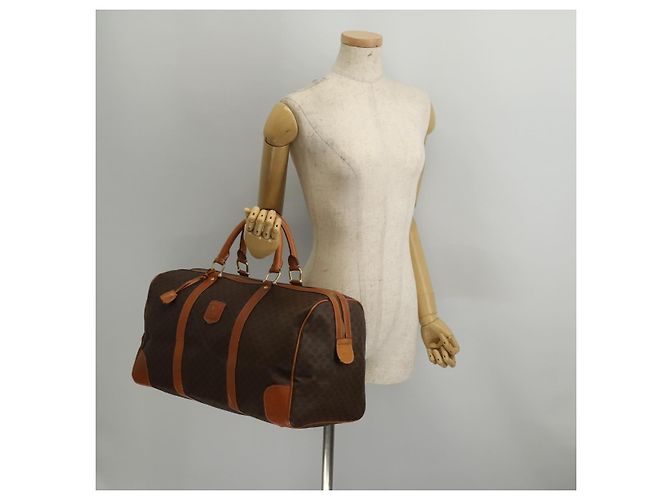 Céline CELINE Macadam Canvas Boston Bag PVC Leather Brown Gold Auth 203442V Braun Golden - Ansicht 24