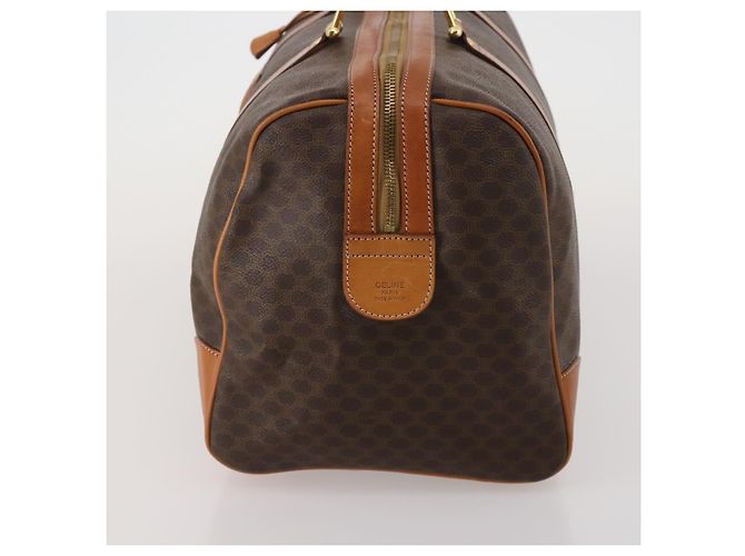 Céline CELINE Macadam Canvas Boston Bag PVC Leather Brown Gold Auth 203442V Braun Golden - Ansicht 4