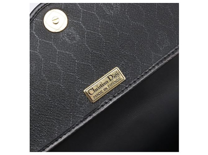 Borsa a tracolla Christian Dior Honeycomb Chain PVC Nero Tono Oro Auth 204705A - vista 17