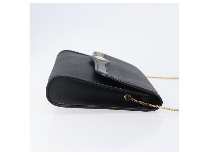 Borsa a tracolla Christian Dior Honeycomb Chain PVC Nero Tono Oro Auth 204705A - vista 4