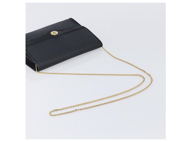 Borsa a tracolla Christian Dior Honeycomb Chain PVC Nero Tono Oro Auth 204705A - vista 7