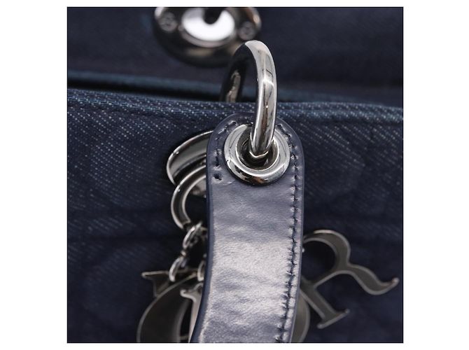 Borsa Christian Dior Lady Dior Canage Denim 2way Blue Silver Auth ka6292V Argento - vista 10