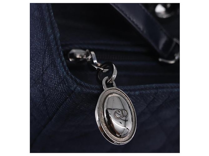 Borsa Christian Dior Lady Dior Canage Denim 2way Blue Silver Auth ka6292V Argento - vista 24