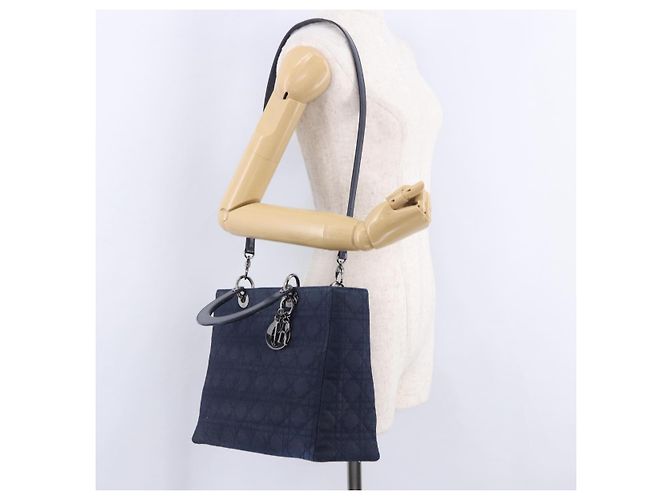 Borsa Christian Dior Lady Dior Canage Denim 2way Blue Silver Auth ka6292V Argento - vista 32