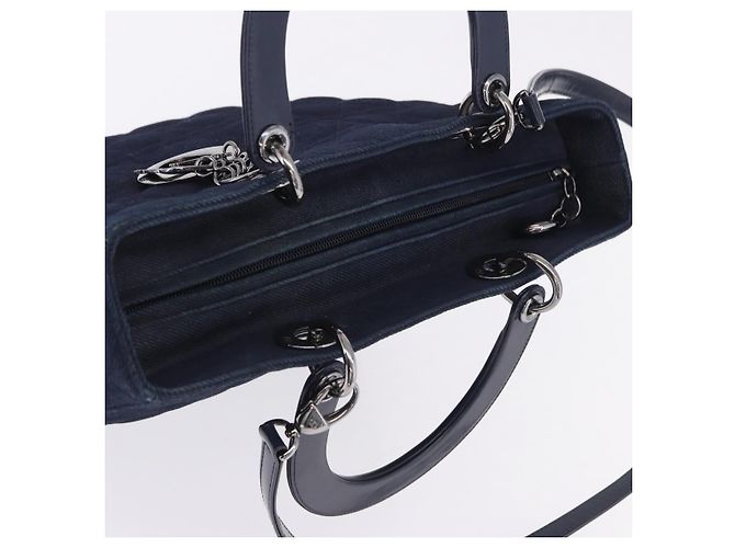 Borsa Christian Dior Lady Dior Canage Denim 2way Blue Silver Auth ka6292V Argento - vista 7