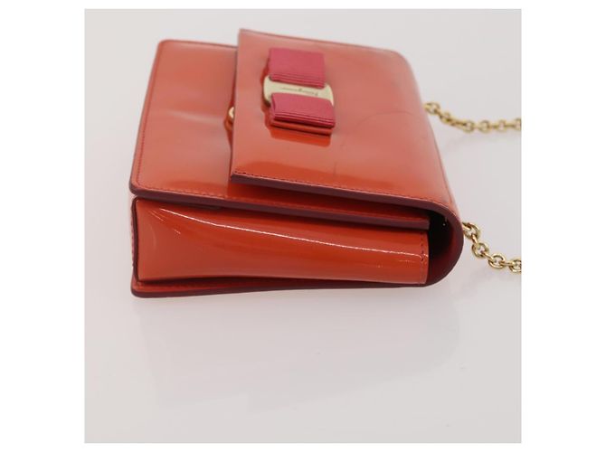 Borsa a tracolla Salvatore Ferragamo in pelle e tela set da 3 Orange White Auth 202776 Bianco Arancione - vista 18