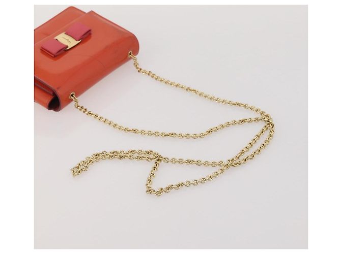 Borsa a tracolla Salvatore Ferragamo in pelle e tela set da 3 Orange White Auth 202776 Bianco Arancione - vista 19