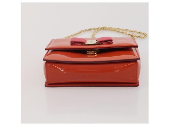 Borsa a tracolla Salvatore Ferragamo in pelle e tela set da 3 Orange White Auth 202776 Bianco Arancione - vista 21