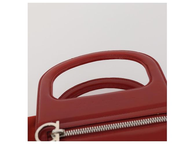 Borsa a tracolla Salvatore Ferragamo in pelle e tela set da 3 Orange White Auth 202776 Bianco Arancione - vista 6