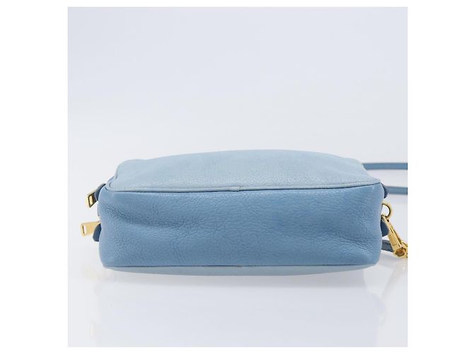Borsa a tracolla Miu Miu in pelle oro azzurro Auth 204334A D'oro Blu chiaro - vista 11
