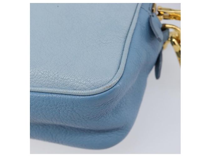 Borsa a tracolla Miu Miu in pelle oro azzurro Auth 204334A D'oro Blu chiaro - vista 14