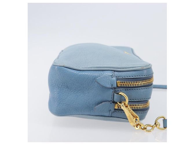 Borsa a tracolla Miu Miu in pelle oro azzurro Auth 204334A D'oro Blu chiaro - vista 4