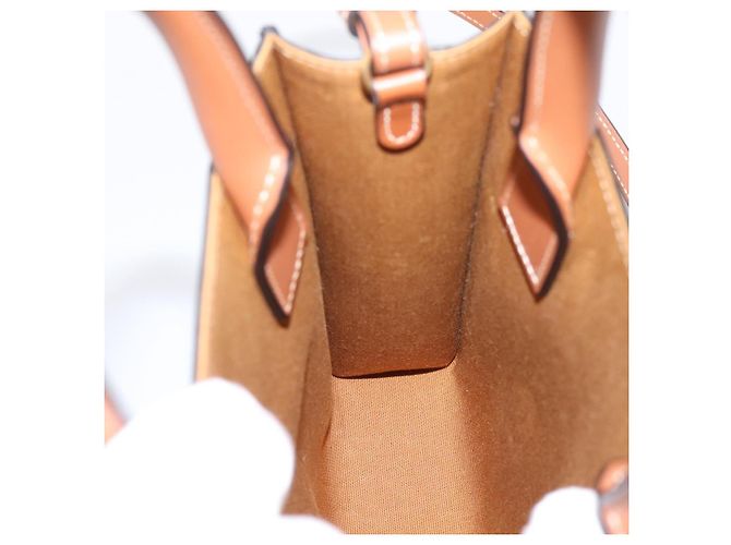 Céline CELINE Triomphe Mini Vertical Cabas Handtasche PVC 2way Schwarz Gold Auth 204764V Golden - Ansicht 19