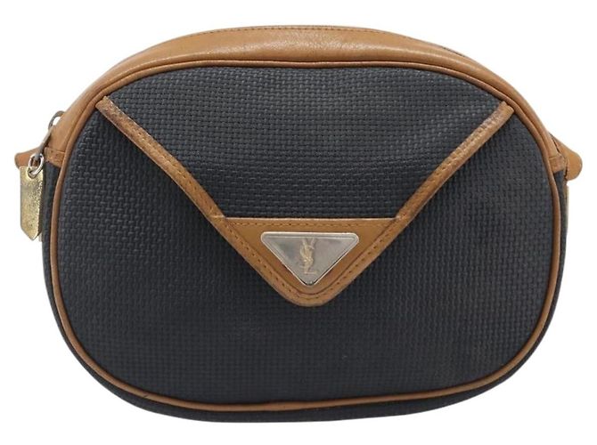Autre Marque Borsa a tracolla SAINT LAURENT PVC Canvas Black Gold Auth 203496 Nero D'oro - vista 2
