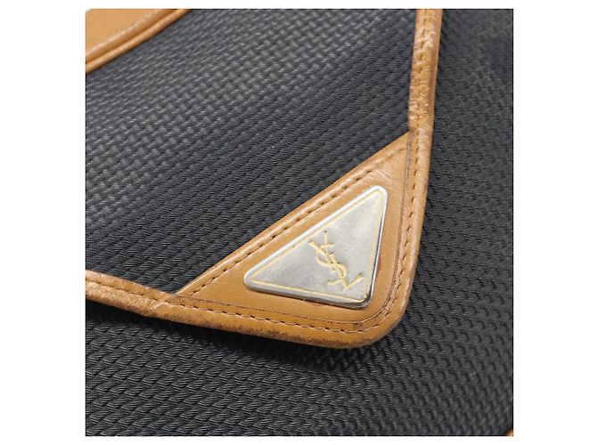 Autre Marque Borsa a tracolla SAINT LAURENT PVC Canvas Black Gold Auth 203496 Nero D'oro - vista 20