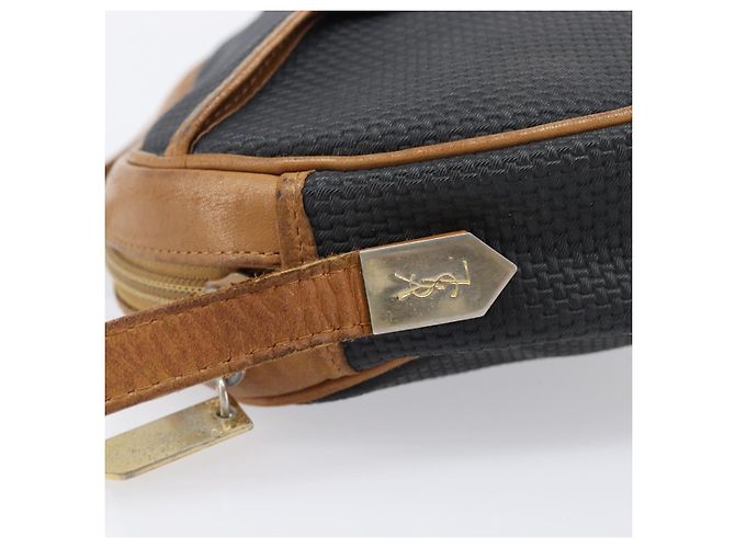 Autre Marque Borsa a tracolla SAINT LAURENT PVC Canvas Black Gold Auth 203496 Nero D'oro - vista 6