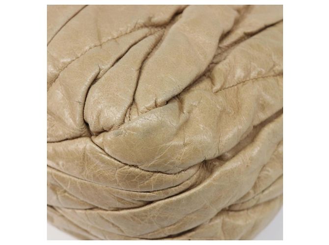 Borsa a mano Miu Miu Matelassé in pelle beige e oro autentica BA15801V D'oro - vista 12