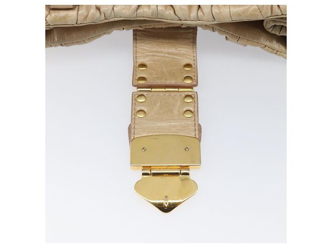 Borsa a mano Miu Miu Matelassé in pelle beige e oro autentica BA15801V D'oro - vista 20