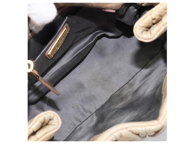 Borsa a mano Miu Miu Matelassé in pelle beige e oro autentica BA15801V D'oro - vista 22