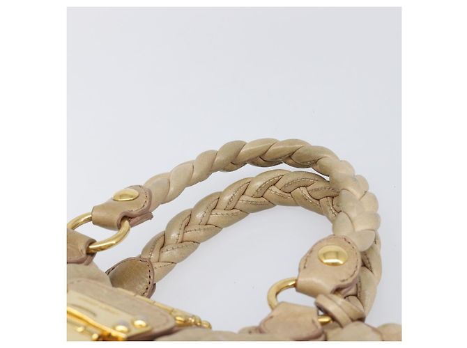 Borsa a mano Miu Miu Matelassé in pelle beige e oro autentica BA15801V D'oro - vista 8