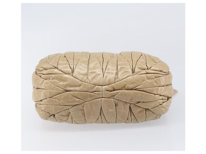 Borsa a mano Miu Miu Matelassé in pelle beige e oro autentica BA15801V D'oro - vista 9