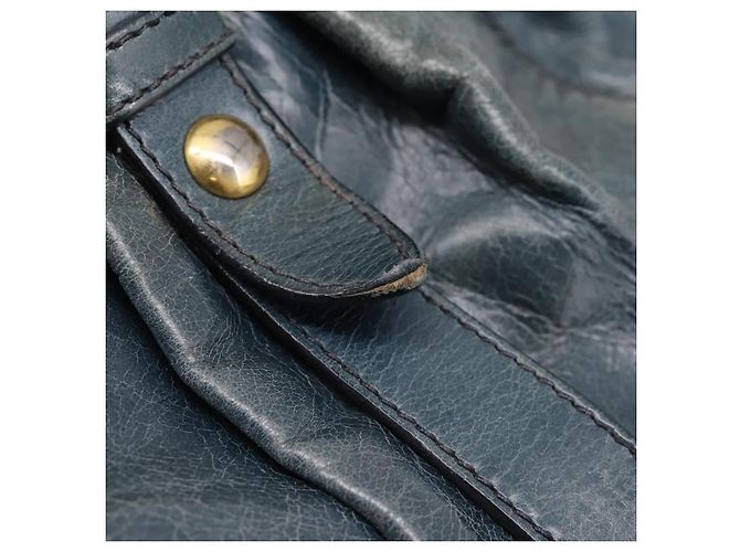 Bolsa Miu Miu em couro 2way azul tom dourado Auth 167595M - vista 24