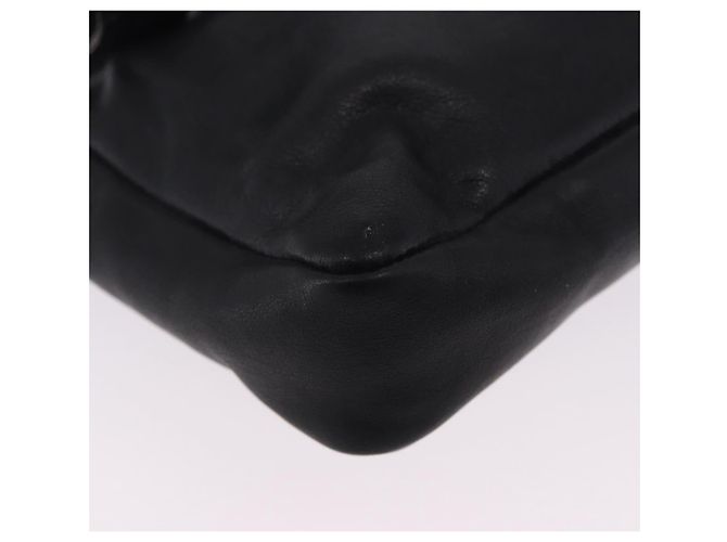 Borsa vita CHANEL COCO Mark Chain in pelle d'agnello nera e oro CC Auth bs18653 Nero D'oro - vista 13